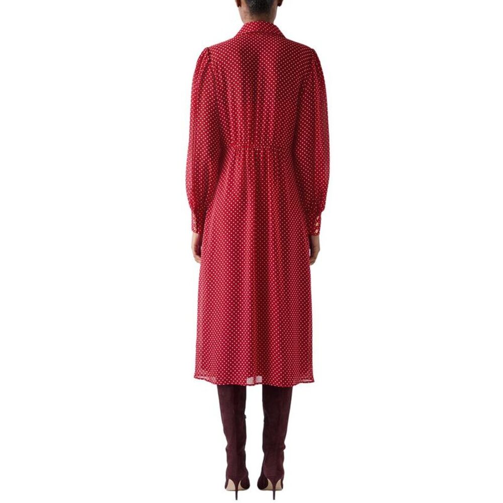 Lk Bennett Womens  Cody Polka Dot Dress, Red - Picture 2 of 4